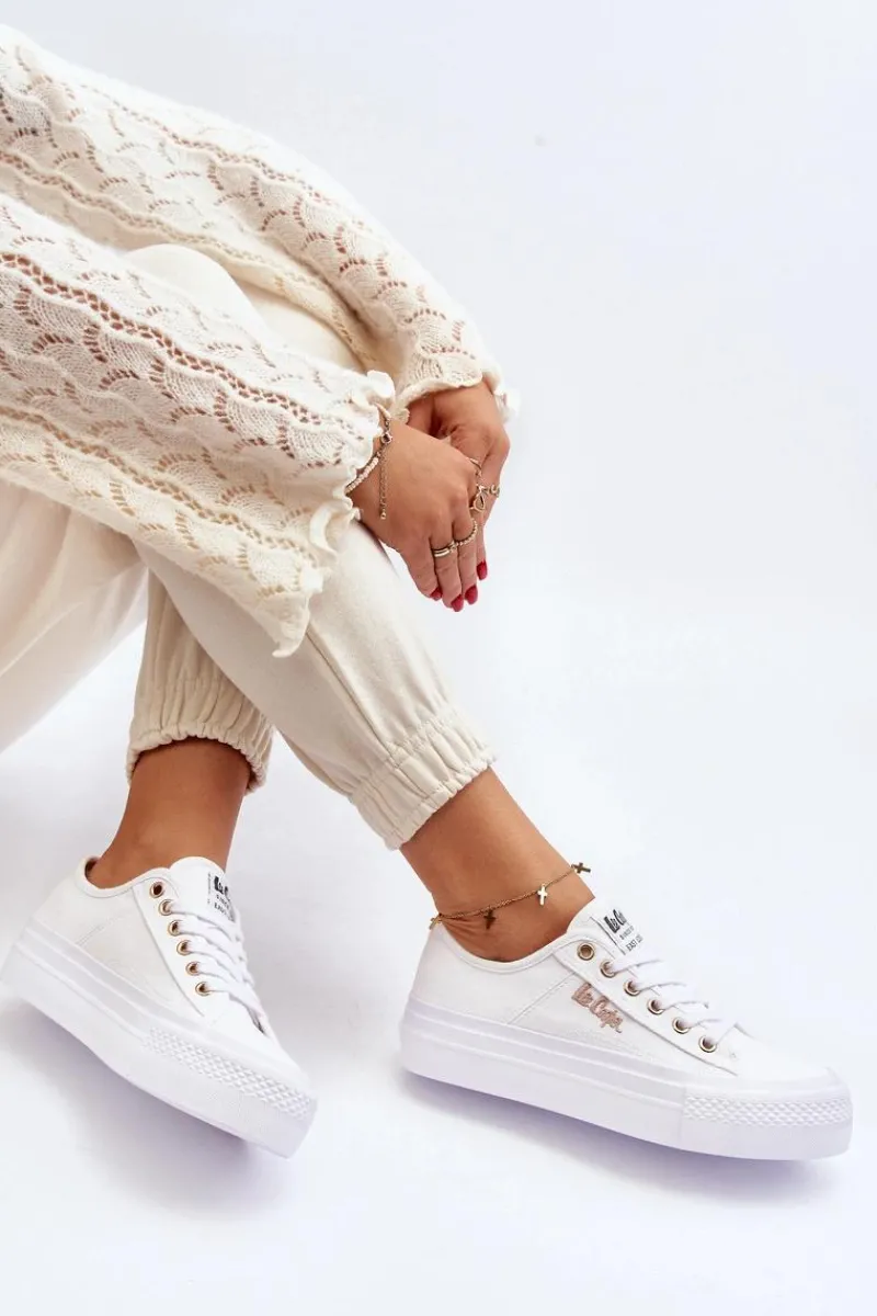 Discount Damskie Trampki Na Platformie LCW-24-31-2725 Białe Damskie Trampki Damskie Niskie