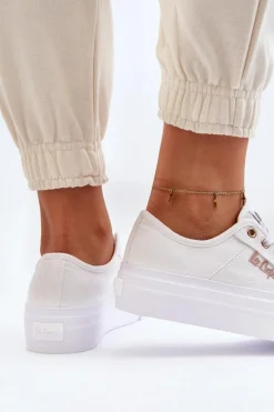 Discount Damskie Trampki Na Platformie LCW-24-31-2725 Białe Damskie Trampki Damskie Niskie