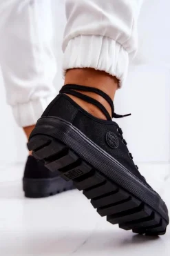 Discount Big Star Shoes Damskie Trampki Na Platformie BIG STAR JJ274489 Czarne