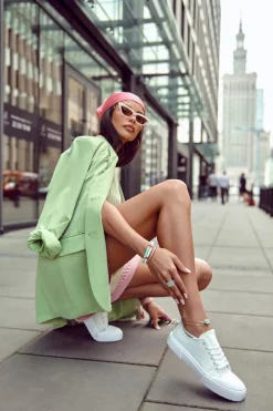 Trampki Damskie Niskie></noscript>Boto Damskie Trampki Na Platformie Białe Comes