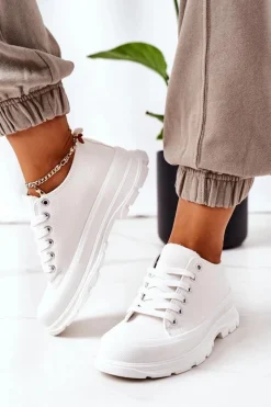 New Damskie Trampki Na Platformie Białe Travel Time Damskie Trampki Damskie Niskie