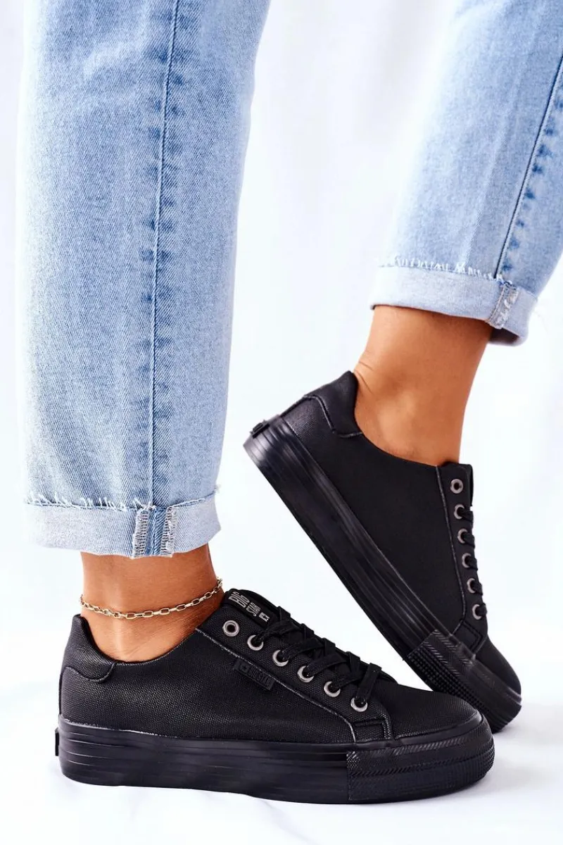 Trampki Damskie Big Star|Trampki Damskie Niskie>Big Star Shoes Damskie Trampki Na Platformie BIG STAR II274345 Czarne Czarny