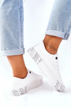 Online Big Star Shoes Damskie Trampki Na Platformie BIG STAR II274181 Białe