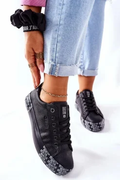 Trampki Damskie Big Star|Trampki Damskie Niskie>Big Star Shoes Damskie Trampki Na Platformie BIG STAR II274183 Czarne