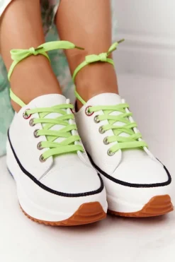 Evento Damskie Trampki Na Platformie Białe Electric Love