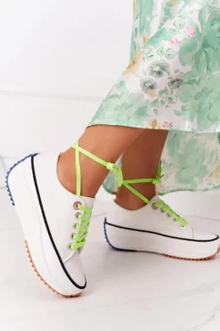 Evento Damskie Trampki Na Platformie Białe Electric Love