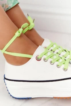Evento Damskie Trampki Na Platformie Białe Electric Love
