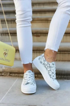 Outlet Boto Damskie Trampki Na Platformie Białe Humphrey