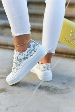 Outlet Boto Damskie Trampki Na Platformie Białe Humphrey