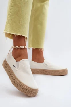 Outlet Damskie Trampki Slip-On Z Plecionką LCW-24-44-2430 Damskie Trampki Damskie Slip-On