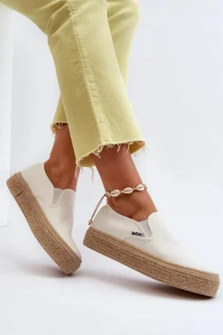 Outlet Damskie Trampki Slip-On Z Plecionką LCW-24-44-2430 Damskie Trampki Damskie Slip-On