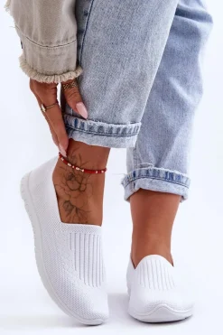 Damskie Trampki Tenisówki Wsuwane Białe Lento Damskie Trampki Damskie Slip-On|Trampki Damskie Niskie
