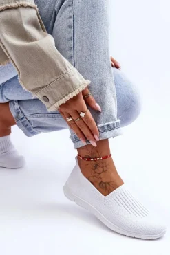 Damskie Trampki Tenisówki Wsuwane Białe Lento Damskie Trampki Damskie Slip-On|Trampki Damskie Niskie