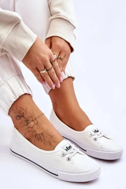 Hot Damskie Trampki Tenisówki LCW-23-31-1791L Białe Damskie Trampki Damskie Niskie