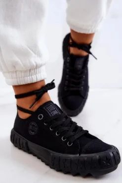 Online Damskie Trampki Tenisówki BIG STAR JJ274510 Czarne Damskie Trampki Damskie Big Star|Trampki Damskie Niskie