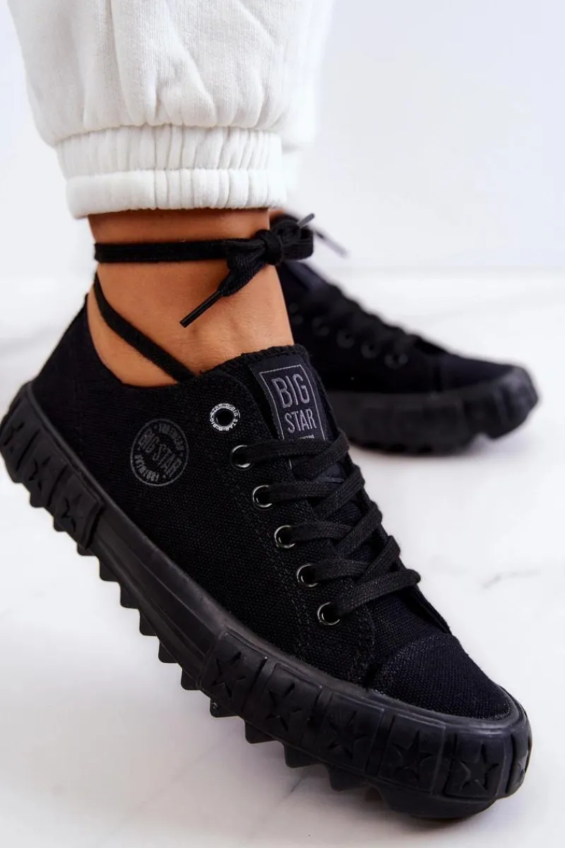Online Damskie Trampki Tenisówki BIG STAR JJ274510 Czarne Damskie Trampki Damskie Big Star|Trampki Damskie Niskie