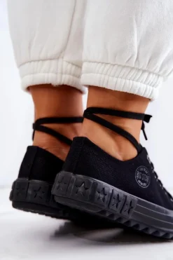 Online Damskie Trampki Tenisówki BIG STAR JJ274510 Czarne Damskie Trampki Damskie Big Star|Trampki Damskie Niskie