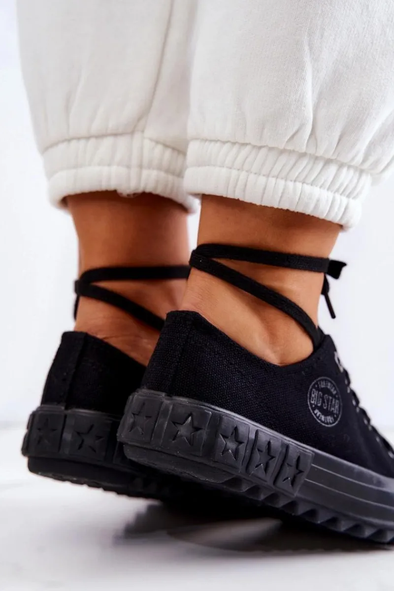 Online Damskie Trampki Tenisówki BIG STAR JJ274510 Czarne Damskie Trampki Damskie Big Star|Trampki Damskie Niskie