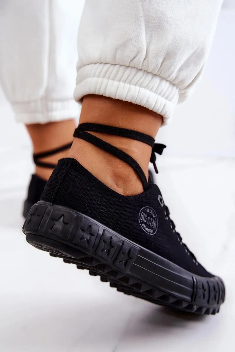Online Damskie Trampki Tenisówki BIG STAR JJ274510 Czarne Damskie Trampki Damskie Big Star|Trampki Damskie Niskie