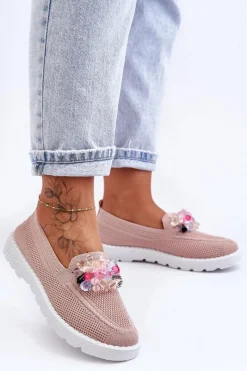 Discount Boto Damskie Trampki Tenisówki Wsuwane Z Ozdobą Różowe Taylor