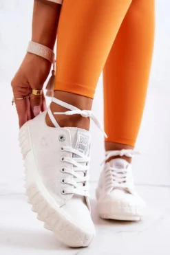 Hot Big Star Shoes Damskie Trampki Tenisówki BIG STAR JJ274509 Białe