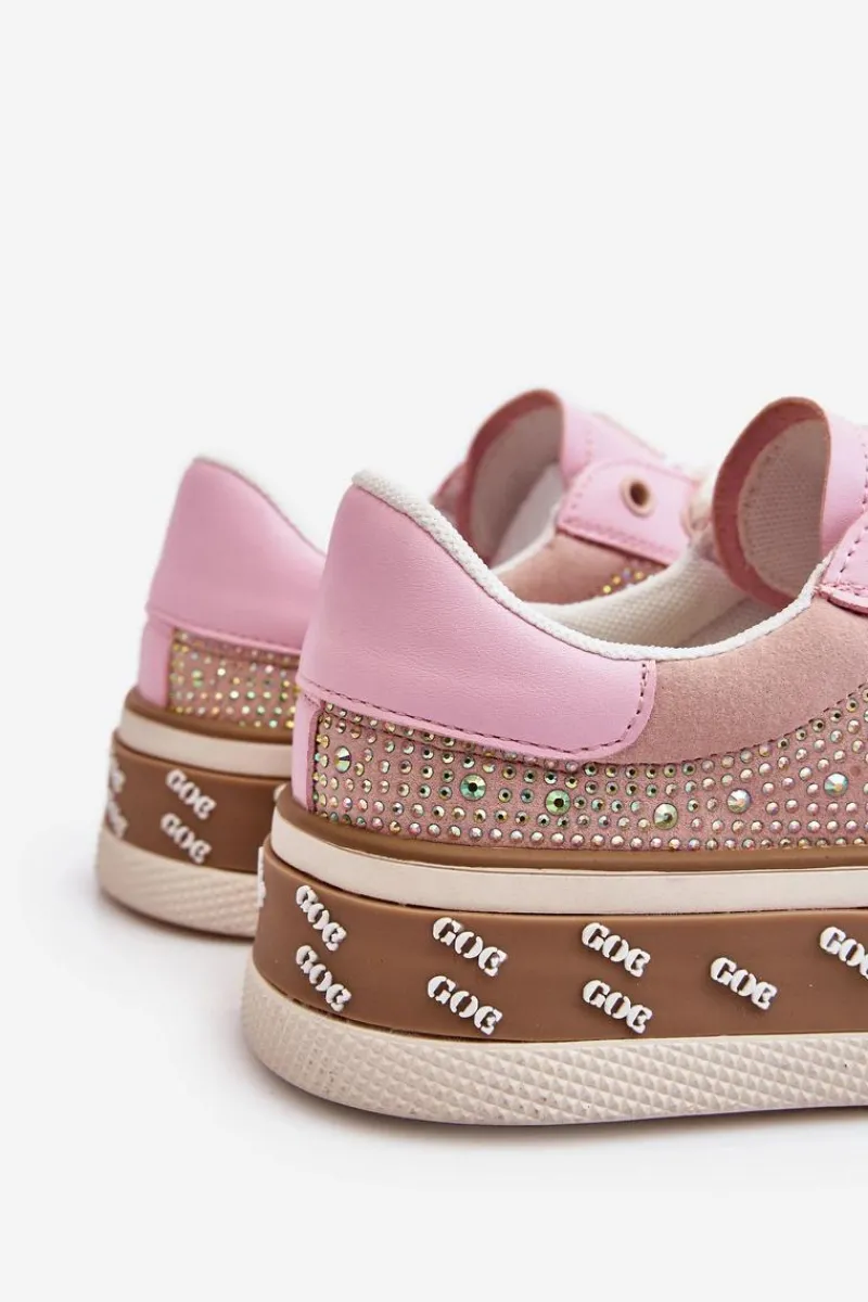 New Damskie Trampki Z Dżetami LL2N4057 Różowe Damskie Trampki Damskie Niskie|Sneakersy Damskie