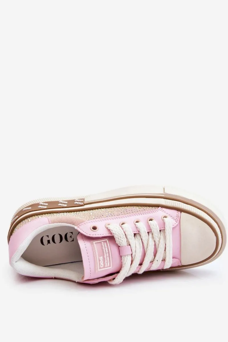 New Damskie Trampki Z Dżetami LL2N4057 Różowe Damskie Trampki Damskie Niskie|Sneakersy Damskie