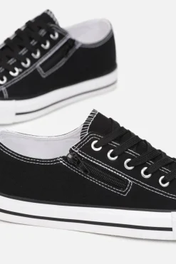 Trampki Damskie Niskie></noscript>Boto Damskie Trampki Z Suwakiem Czarne Malani