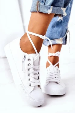 Best Damskie Trampki Z Suwakiem Białe Malani Damskie Trampki Damskie Niskie