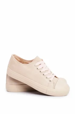 Online Damskie Trampki Zamszowe Beżowe El Paso Damskie Trampki Damskie Niskie