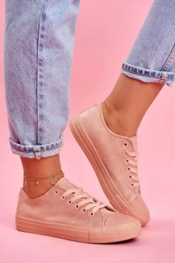 Boto Damskie Trampki Zamszowe Różowe El Paso