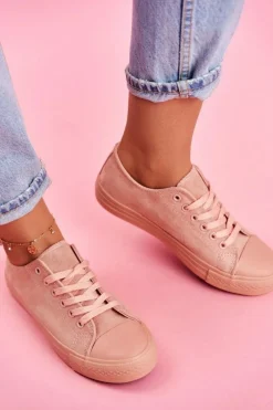 Boto Damskie Trampki Zamszowe Różowe El Paso