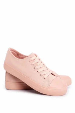 Boto Damskie Trampki Zamszowe Różowe El Paso