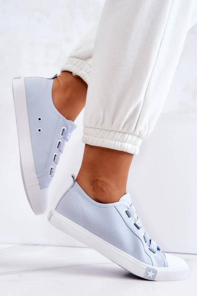 Trampki Damskie Big Star|Trampki Damskie Niskie>Big Star Shoes Damskie Trampki Ze Ściągaczami BIG STAR HH274095 Niebieskie