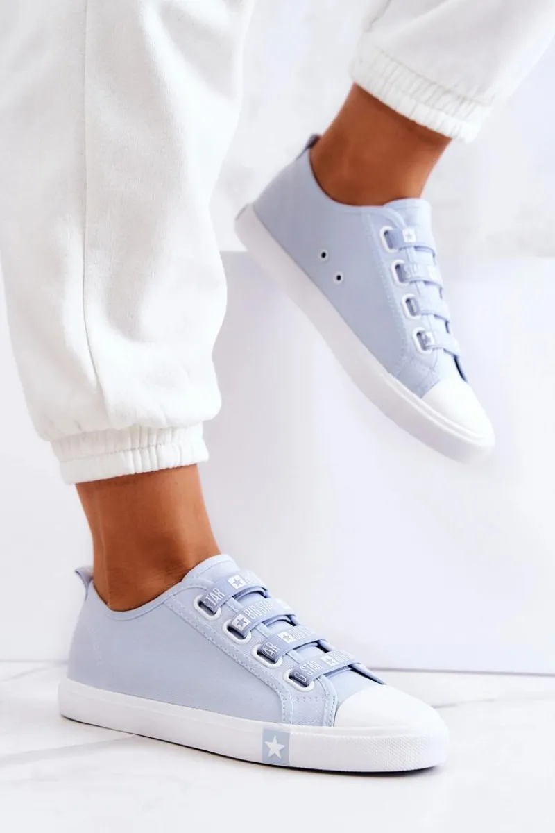 Trampki Damskie Big Star|Trampki Damskie Niskie>Big Star Shoes Damskie Trampki Ze Ściągaczami BIG STAR HH274095 Niebieskie