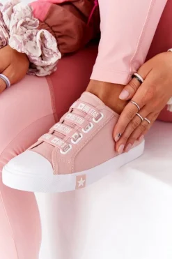 Discount Big Star Shoes Damskie Trampki Ze Ściągaczami BIG STAR HH274096 Różowe