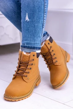 Discount Damskie Traperki Timberki z Futerkiem Smith's Polari Damskie Damskie Trapery|Botki Sznurowane