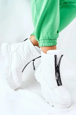 Hot Buty damskie Vinceza Damskie Trapery Botki Białe Echowen