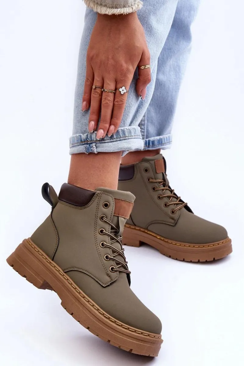 Discount Damskie Trapery Botki Ocieplane Zielone Corbin Damskie Botki Ocieplane|Damskie Trapery