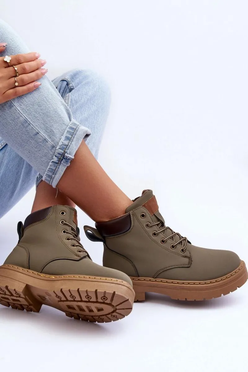 Discount Damskie Trapery Botki Ocieplane Zielone Corbin Damskie Botki Ocieplane|Damskie Trapery