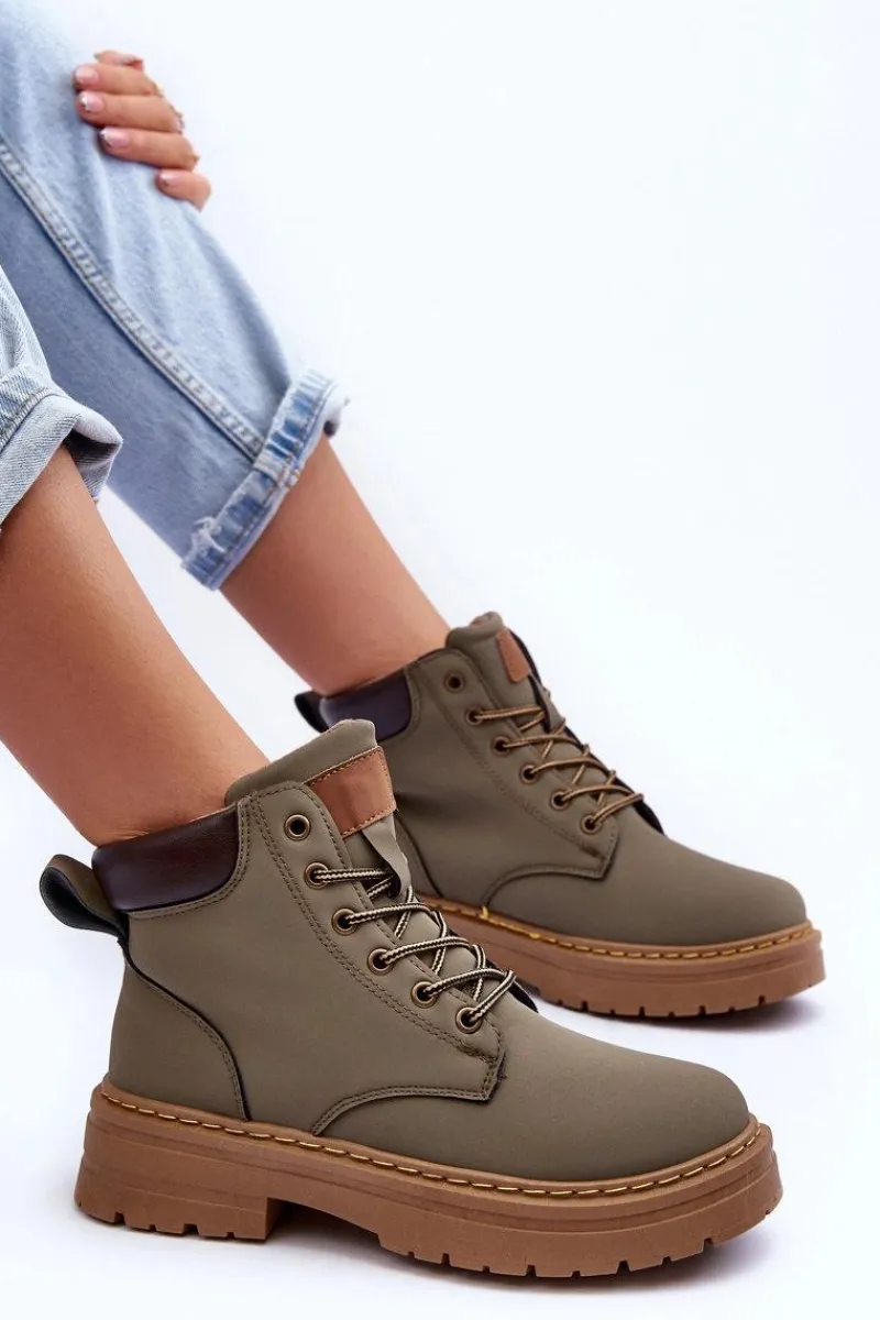 Discount Damskie Trapery Botki Ocieplane Zielone Corbin Damskie Botki Ocieplane|Damskie Trapery