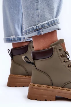 Discount Damskie Trapery Botki Ocieplane Zielone Corbin Damskie Botki Ocieplane|Damskie Trapery