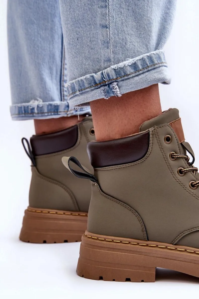 Discount Damskie Trapery Botki Ocieplane Zielone Corbin Damskie Botki Ocieplane|Damskie Trapery