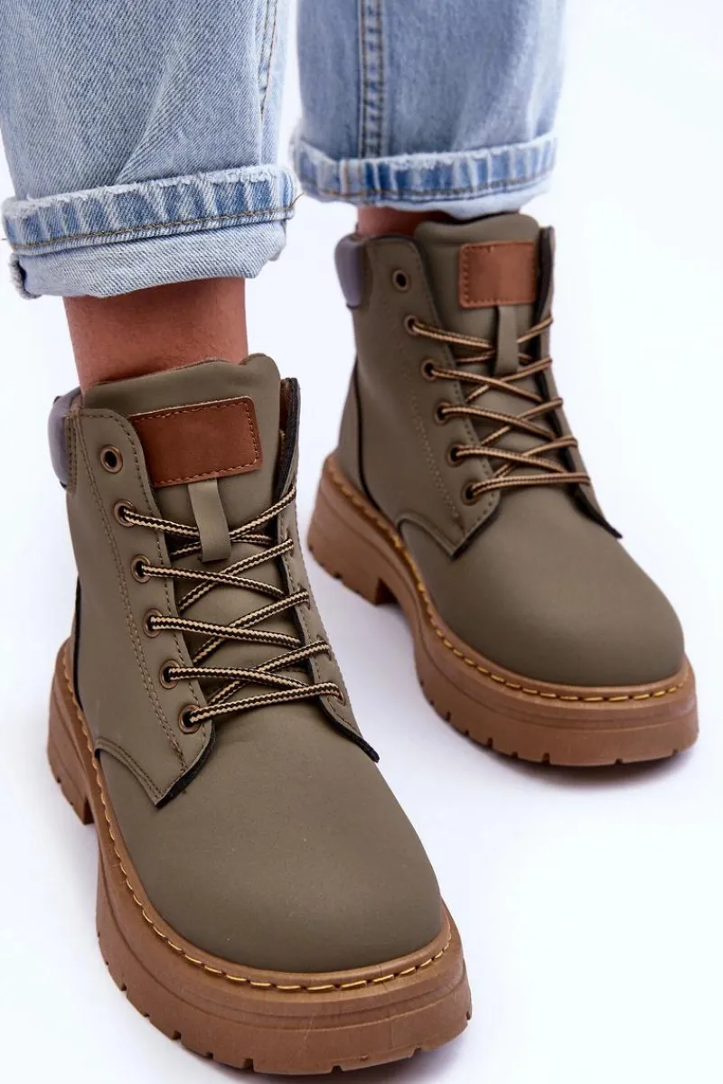 Discount Damskie Trapery Botki Ocieplane Zielone Corbin Damskie Botki Ocieplane|Damskie Trapery