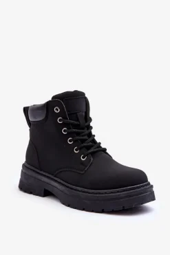 Hot Boto Damskie Trapery Botki Ocieplane Czarne Corbin Czarny