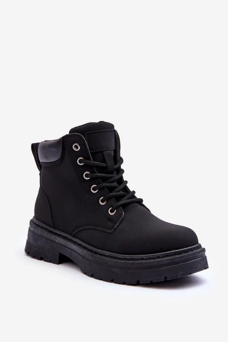 Hot Boto Damskie Trapery Botki Ocieplane Czarne Corbin Czarny