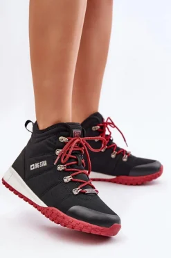 Outlet Damskie Trapery Buty Sportowe Big Star KK274217 Memory Foam System Czarne Damskie Trekkingowe Damskie|Damskie Trapery