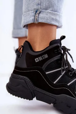 Online Damskie Trapery Memory Foam Big Star KK274218 Czarne Damskie Trekkingowe Damskie|Damskie Trapery