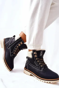 Outlet Damskie Trapery Timberki Z Ociepleniem Czarne Tiempo Damskie Botki Ocieplane|Damskie Trapery