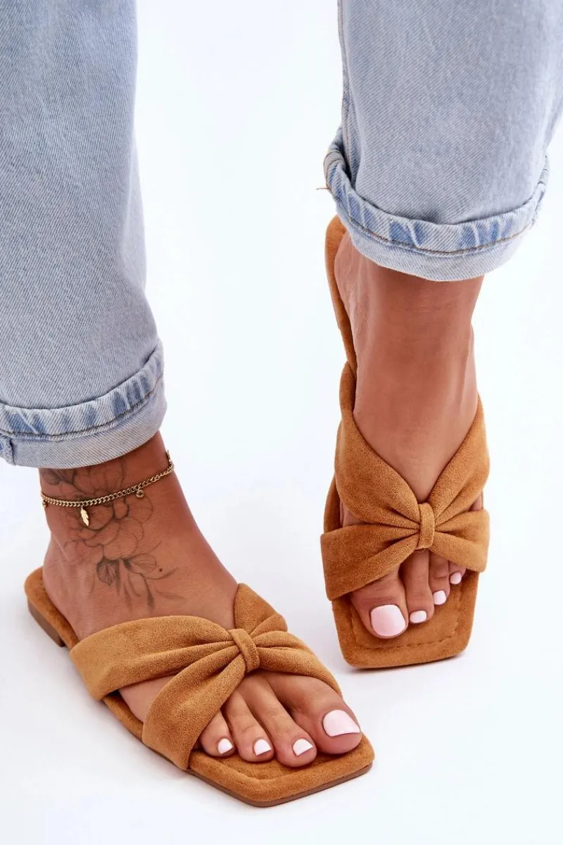 Clearance Damskie Welurowe Klapki Camel Vanilla Sky Damskie Klapki Damskie Klasyczne